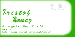 kristof mancz business card